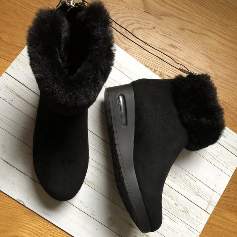 DKNY faux-fur suede booties